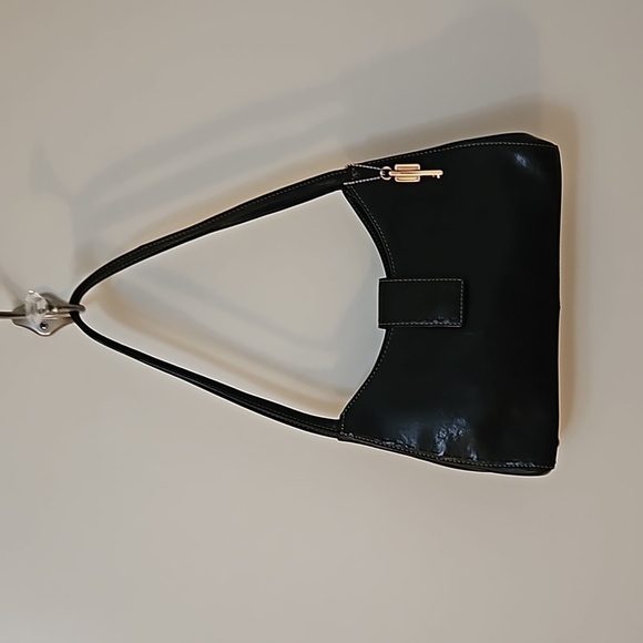 VTG FOSSIL Y2k Black Leather Shoulder Bag - Picture 2 of 10